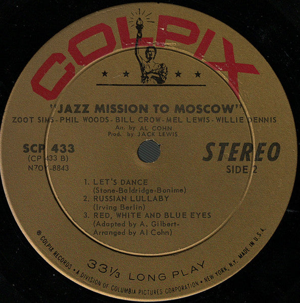 Zoot Sims - Jazz Mission To Moscow (Featuring Top Jazz Artists On Their Return From Tour Of Soviet Union 1962) (Vinyl, LP, Album, Stereo) Very Good Plus (VG+) / Very Good (VG)