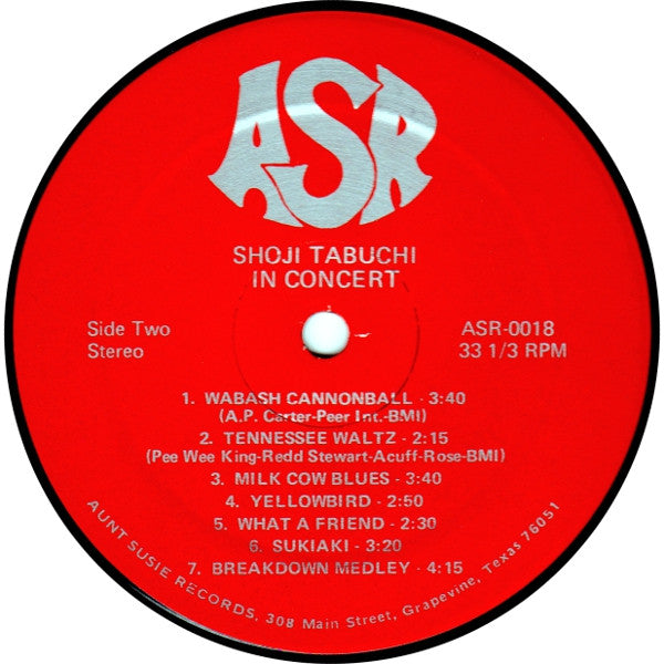 Shoji Tabuchi - In Concert (Vinyl, LP, Stereo, Album) Good Plus (G+) / Good Plus (G+)