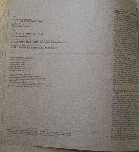 Kouichi Sugiyama - Audio Symphony No.2 (Check Up Your Sounds Vol.2) = オーテイオ交響曲・II (Vinyl, LP, Album) Very Good Plus (VG+) / Good Plus (G+)