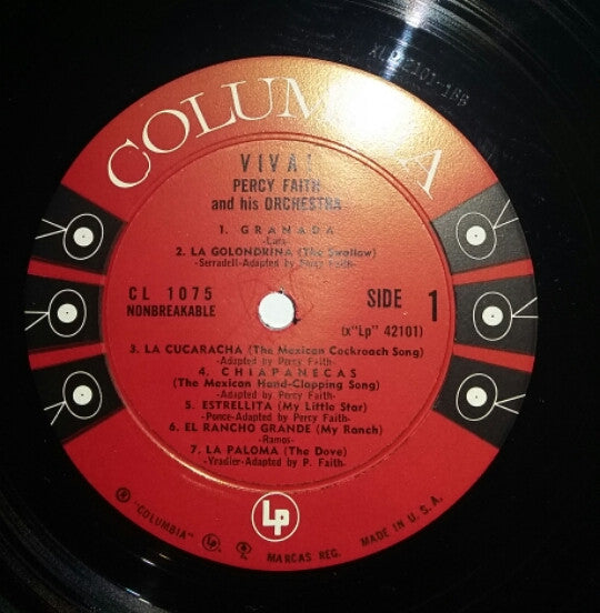 Percy Faith & His Orchestra - Viva! The Music Of Mexico (Vinyl, LP, Album, Mono) Very Good Plus (VG+) / Very Good Plus (VG+)