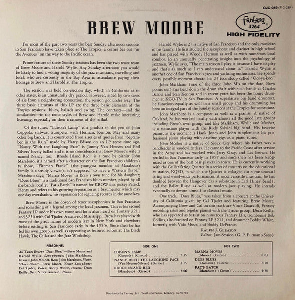 Brew Moore - Brew Moore (Vinyl, LP, Album, Reissue, Mono) Very Good (VG) / Very Good (VG)
