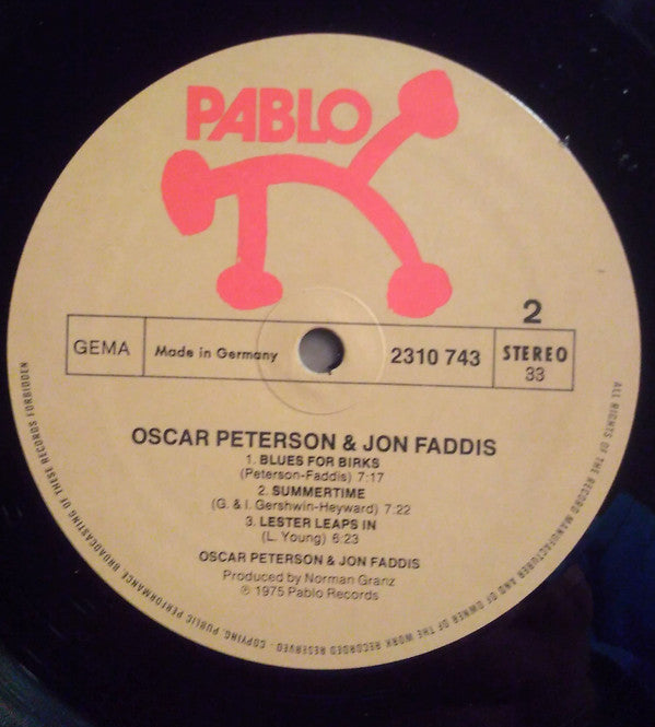 Oscar Peterson - Oscar Peterson & Jon Faddis (Vinyl, LP, Stereo) Very Good (VG) / Very Good (VG)
