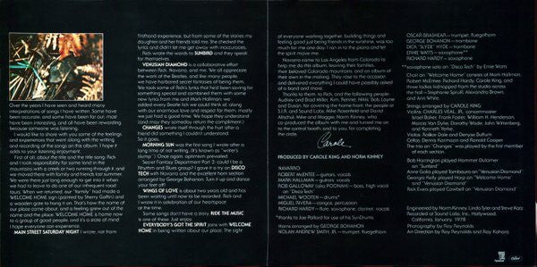 Carole King - Welcome Home (Vinyl, LP, Album) Very Good (VG) / Very Good (VG)