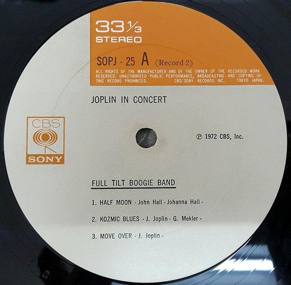 Janis Joplin - Joplin In Concert (2xVinyl, LP, Album) Very Good Plus (VG+) / Very Good Plus (VG+)