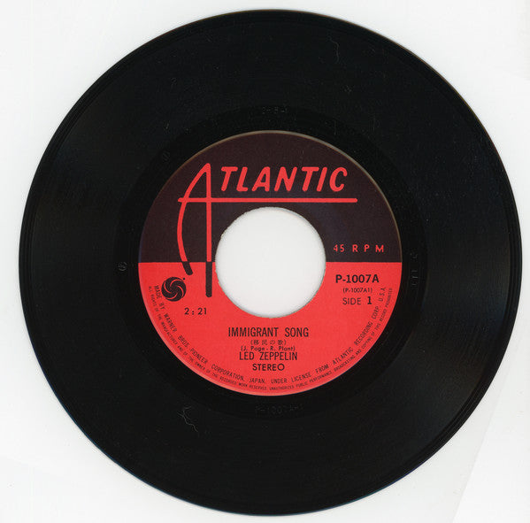 Led Zeppelin - Immigrant Song = 移民の歌 (Vinyl, 7", 45 RPM, Single, St...