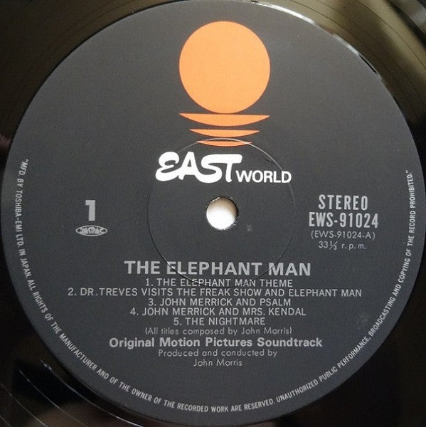 John Morris - The Elephant Man (Original Motion Picture Soundtrack) (Vinyl, LP, Album) Very Good (VG) / Very Good Plus (VG+)