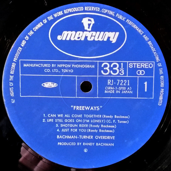 Bachman-Turner Overdrive - Freeways (Vinyl, LP, Album) Very Good Plus (VG+) / Very Good Plus (VG+)