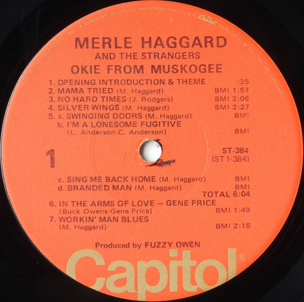 Merle Haggard - Okie From Muskogee (Recorded "Live" In Muskogee, Oklahoma) (Vinyl, LP, Album, Reissue) Good Plus (G+) / Very Good (VG)
