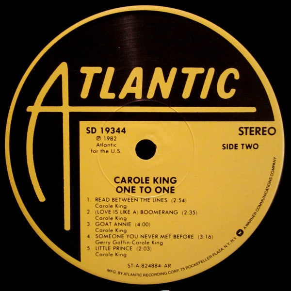 Carole King - One To One (Vinyl, LP, Album, Stereo) Very Good (VG) / Very Good (VG)