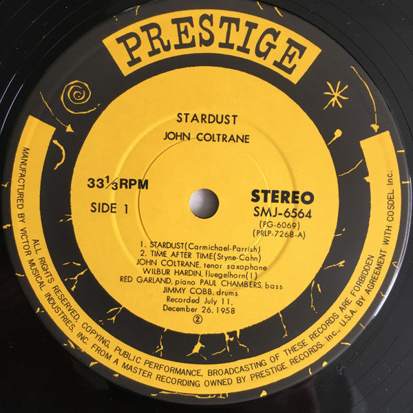 John Coltrane - Stardust (Vinyl, LP, Album, Stereo, Reissue) Very Good Plus (VG+) / Very Good (VG)