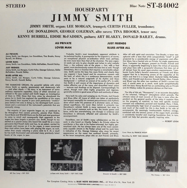 Jimmy Smith - House Party (Vinyl, LP, Album, Limited Edition, Reissue, Stereo) Near Mint (NM or M-) / Near Mint (NM or M-)