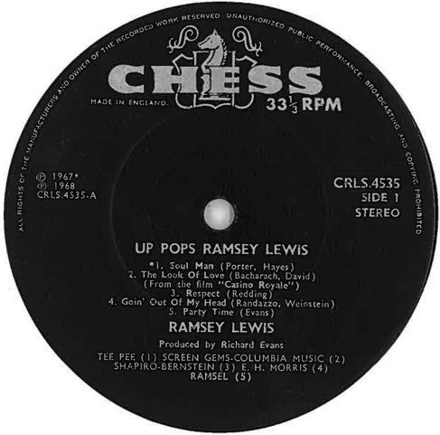 Ramsey Lewis - Up Pops Ramsey Lewis (Vinyl, LP, Album) Very Good Plus (VG+) / Good Plus (G+)