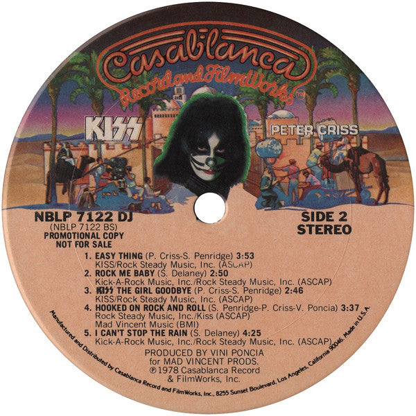 Kiss - Peter Criss (Vinyl, LP, Album, Promo, Stereo) Very Good Plus (VG+) / Very Good (VG)