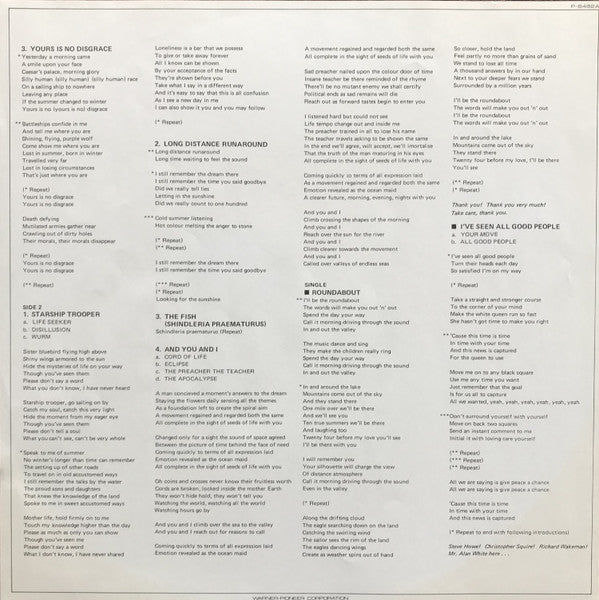 Yes - Classic Yes (Vinyl, Vinyl, LP, Compilation, 7", 33 ⅓ RPM, Single) Very Good (VG) / Very Good Plus (VG+)