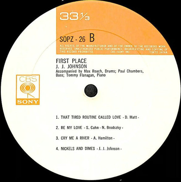 J.J. Johnson - First Place (Vinyl, LP, Album, Reissue, Mono)