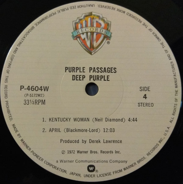 Deep Purple - Purple Passages (2xVinyl, LP, Compilation, Limited Edition, Reissue, Stereo) Very Good Plus (VG+) / Good Plus (G+)