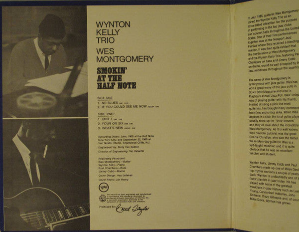 Wynton Kelly Trio - Smokin' At The Half Note (Vinyl, LP, Album, Rei...