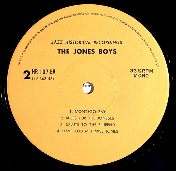 The Jones Boys - The Jones Boys (Vinyl, LP, Album, Mono) Near Mint (NM or M-) / Very Good (VG)