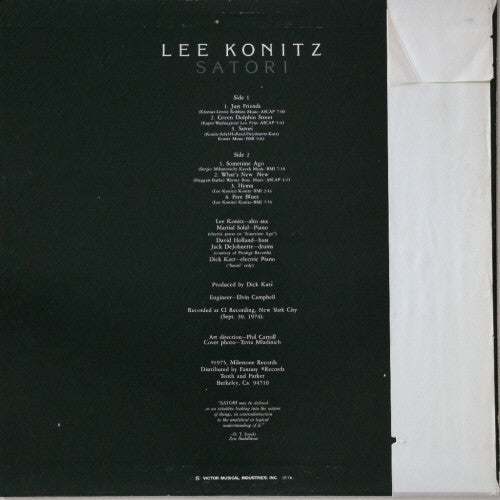 Lee Konitz - Satori (Vinyl, LP, Album) Very Good Plus (VG+) / Very Good Plus (VG+)