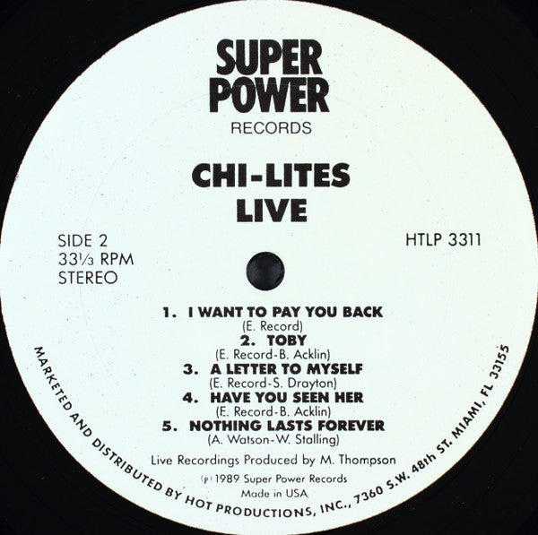 The Chi-Lites - Live! (Vinyl, LP, Album) Very Good Plus (VG+) / Very Good (VG)