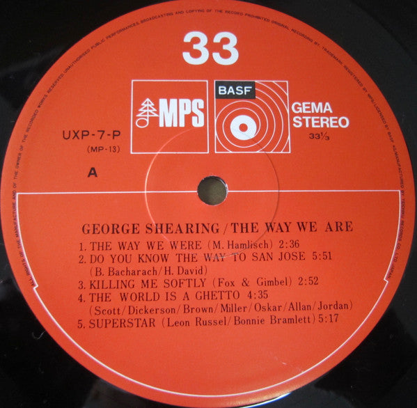 George Shearing - The Way We Are (Vinyl, LP, Album) Very Good Plus (VG+) / Good Plus (G+)