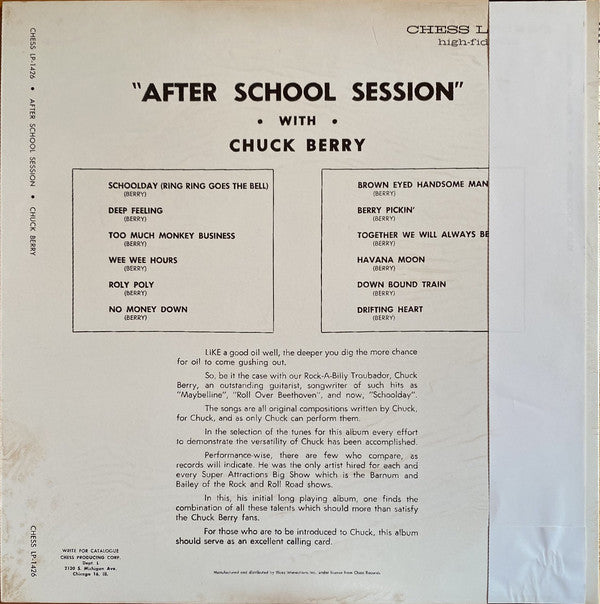 Chuck Berry - After School Session (Vinyl, LP, Album, Reissue) Very Good Plus (VG+) / Very Good Plus (VG+)