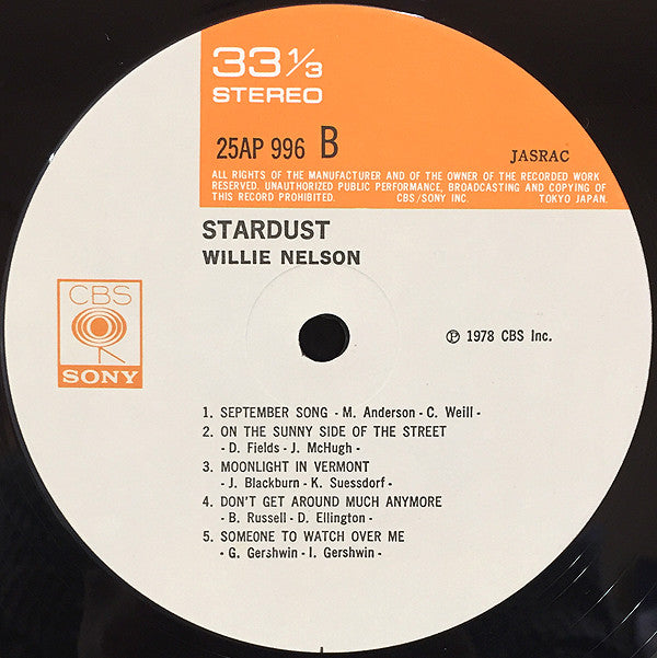 Willie Nelson - Stardust (Vinyl, LP, Album) Good Plus (G+) / Very Good Plus (VG+)