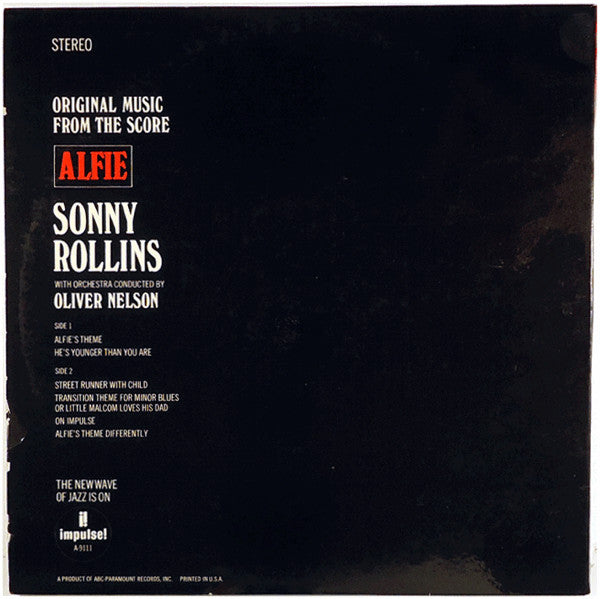 Sonny Rollins - Original Music From The Score "Alfie" (Vinyl, LP, Album, Reissue, Repress, Stereo) Very Good (VG) / Good Plus (G+)