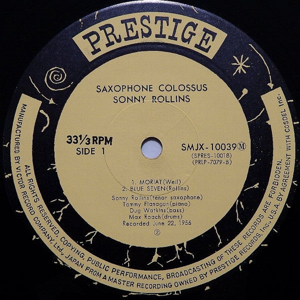 Sonny Rollins - Saxophone Colossus (Vinyl, LP, Album, Misprint, Rei...