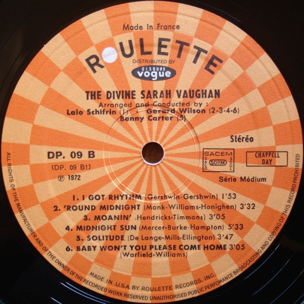 Sarah Vaughan - The Divine (2xVinyl, LP, Compilation, Stereo) Very Good (VG) / Very Good (VG)