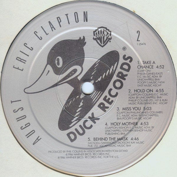 Eric Clapton - August (Vinyl, LP, Album) Very Good Plus (VG+) / Very Good (VG)