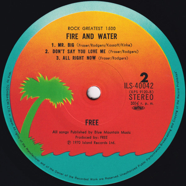 Free - Fire And Water (Vinyl, LP, Album, Reissue, Stereo)