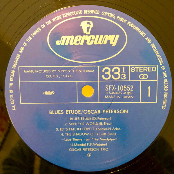 Oscar Peterson - Blues Etude (Vinyl, LP, Album, Reissue, Stereo) Very Good (VG) / Very Good Plus (VG+)