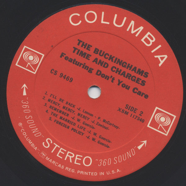 The Buckinghams - Time & Charges (Vinyl, LP, Album, Stereo) Very Good (VG) / Very Good (VG)