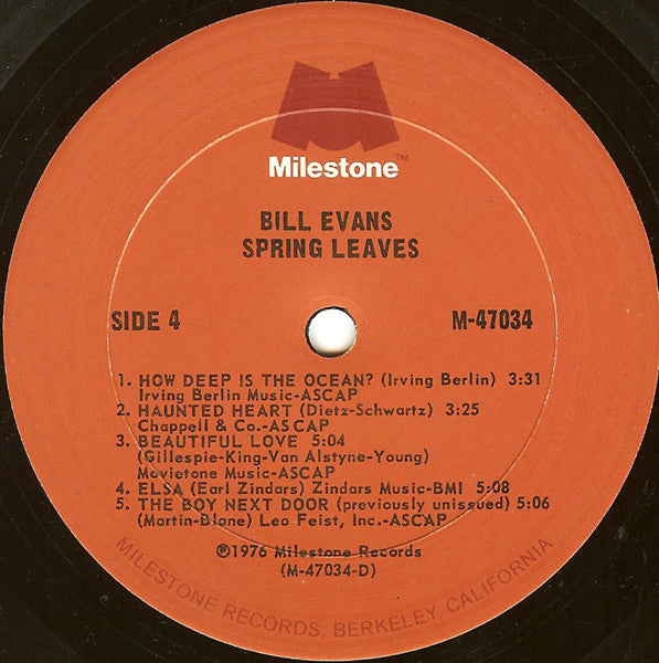 Bill Evans - Spring Leaves (2xVinyl, LP, Compilation, Stereo, Mono) Very Good (VG) / Good (G)