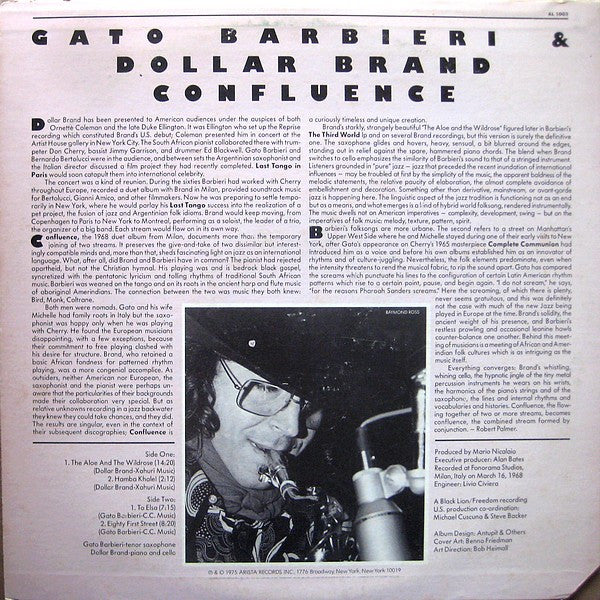 Gato Barbieri - Confluence (Vinyl, LP, Album, Reissue) Very Good Plus (VG+) / Very Good (VG)