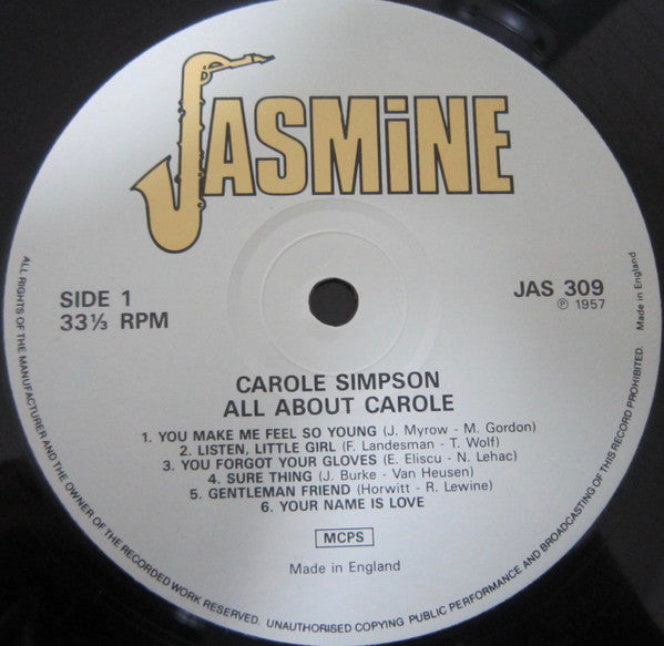 Carole Simpson - All About Carole (Vinyl, LP, Reissue)
