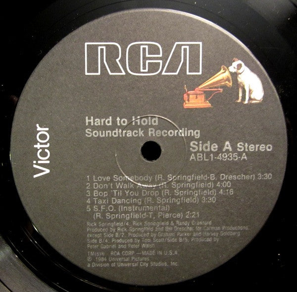 Rick Springfield - Hard To Hold - Soundtrack Recording (Vinyl, LP, Album) Very Good (VG) / Very Good (VG)