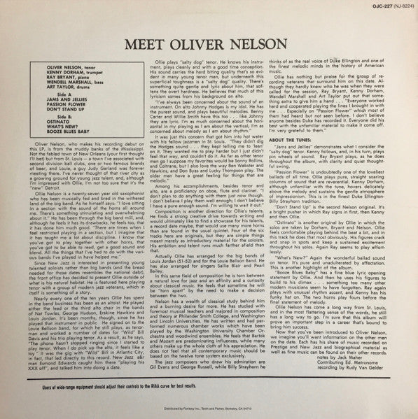 Oliver Nelson - Meet Oliver Nelson (Vinyl, LP, Album, Reissue, Stereo) Very Good (VG) / Very Good Plus (VG+)