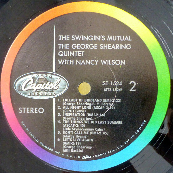 The George Shearing Quintet - The Swingin's Mutual! (Vinyl, LP, Album, Stereo) Very Good (VG) / Very Good (VG)