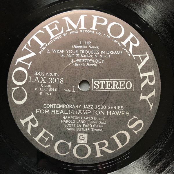 Hampton Hawes - For Real! (Vinyl, LP, Album, Limited Edition, Reissue, Stereo) Very Good (VG) / Very Good (VG)