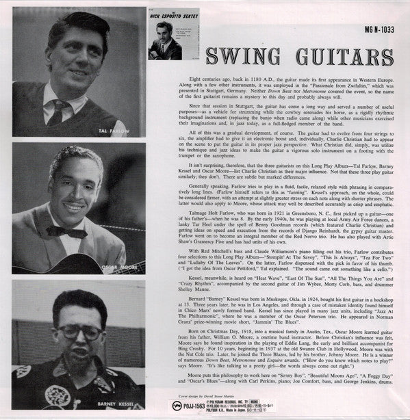 Oscar Moore - Swing Guitars (Vinyl, LP, Album, Compilation, Reissue, Mono) Very Good Plus (VG+) / Very Good Plus (VG+)