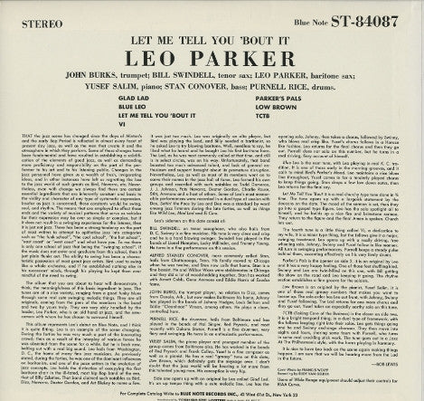 Leo Parker - Let Me Tell You 'Bout It (Vinyl, LP, Album, Stereo, Re...