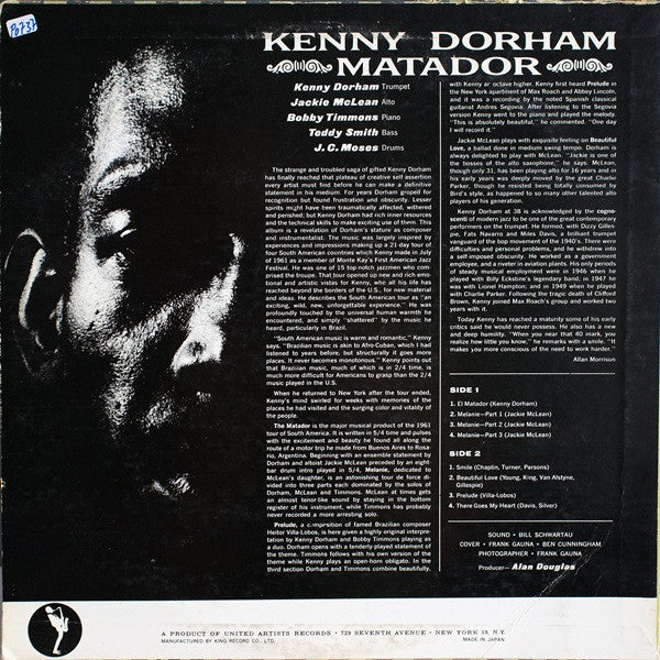 Kenny Dorham - Matador = Matador (Vinyl, LP, Album, Limited Edition, Reissue, Stereo) Near Mint (NM or M-) / Near Mint (NM or M-)