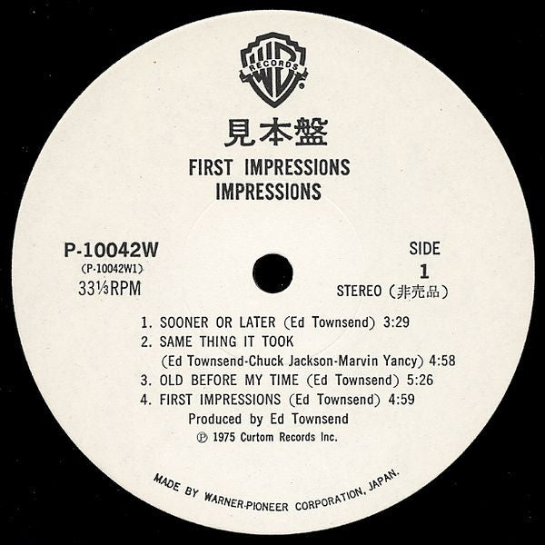 The Impressions - First Impressions (Vinyl, LP, Album, Promo) Very Good Plus (VG+) / Very Good (VG)