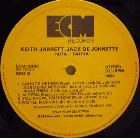 Keith Jarrett - Ruta And Daitya (Vinyl, LP, Album, Reissue) Near Mint (NM or M-) / Very Good Plus (VG+)