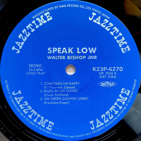 The Walter Bishop, Jr. Trio - Speak Low (Vinyl, LP, Album, Reissue,...