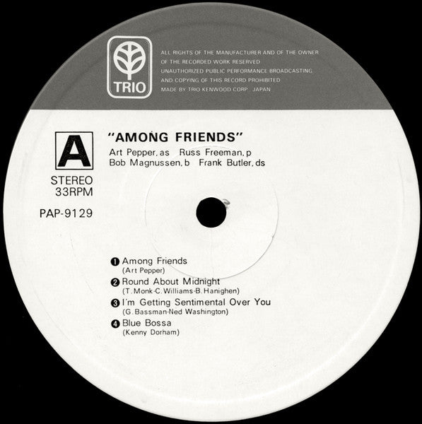 Art Pepper - Among Friends (Vinyl, LP, Album)