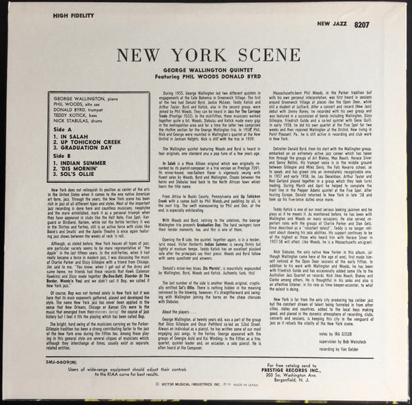 George Wallington Quintet - The New York Scene (Vinyl, LP, Album, Reissue, Mono) Very Good Plus (VG+) / Very Good (VG)