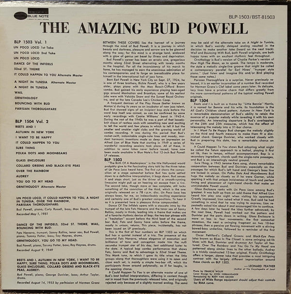 Bud Powell - The Amazing Bud Powell, Volume 1 (Vinyl, LP, Album, Stereo, Reissue, Remastered) Very Good Plus (VG+) / Very Good Plus (VG+)